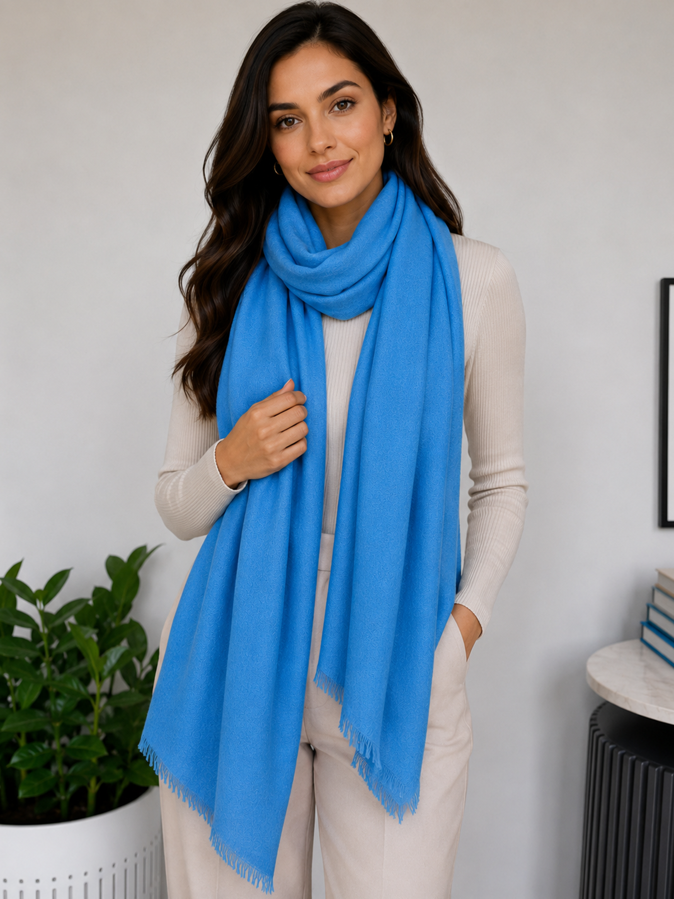 ICSTC0008a Sky Breeze Cashmere Blend Shawl - Image 1